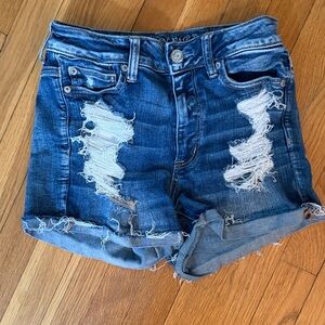 American Eagle Outfitters Ripped Blue Jean Shorts